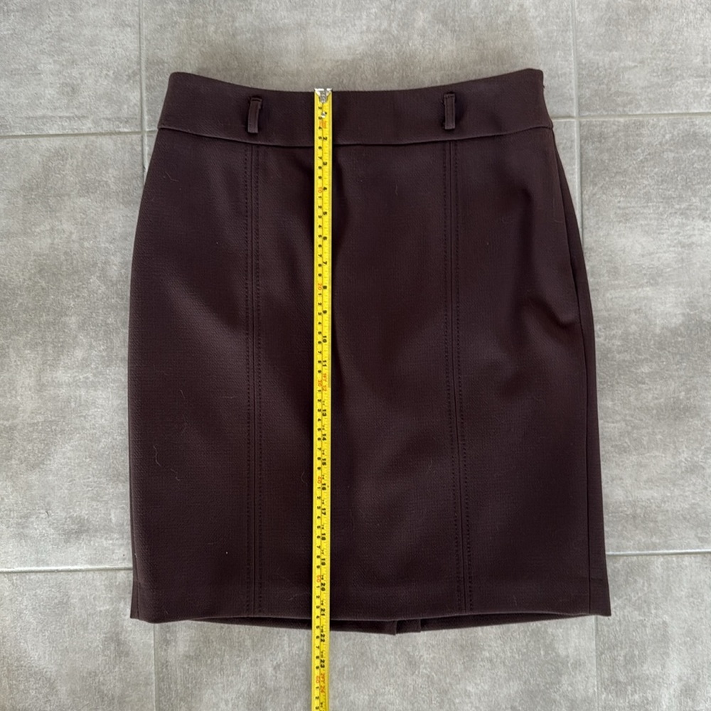 NWT LOFT Chocolate Brown Lined Pencil Skirt w/ Side Zipper & Belt Loops - Size 6 - Picture 11 of 12